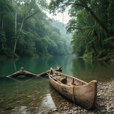 Dugout Canoe Amazon River Mixer