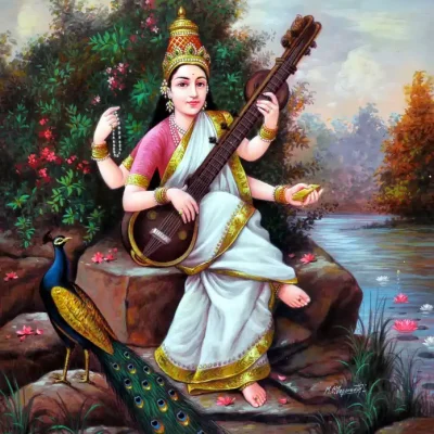 Saraswati-Goddess Painting River Mixer