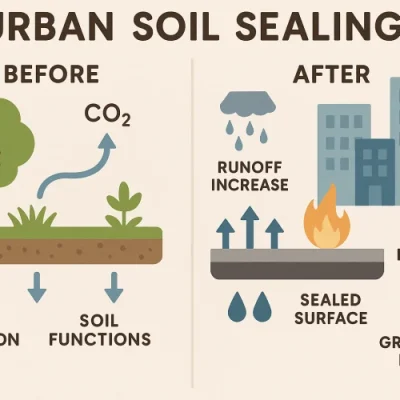Urban Soil Sealing The Effect Of Impermeable Surfaces On Water Infiltration And Runoff, Leading To Increased Flood Risk.